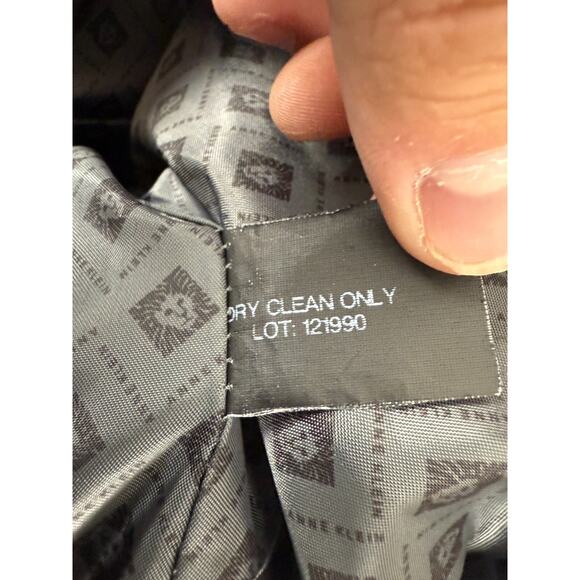 Anne Klein Sz 12 Cashmere Wool Blend Outdoor Overcoat Black Long Sleeve Notched - Picture 9 of 10